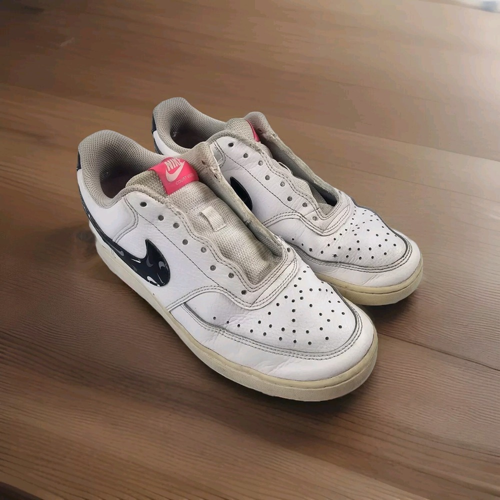 Nike Court Vision Low White Pink Black Women's Size 9 Shoes DM8079-100 NO LACES